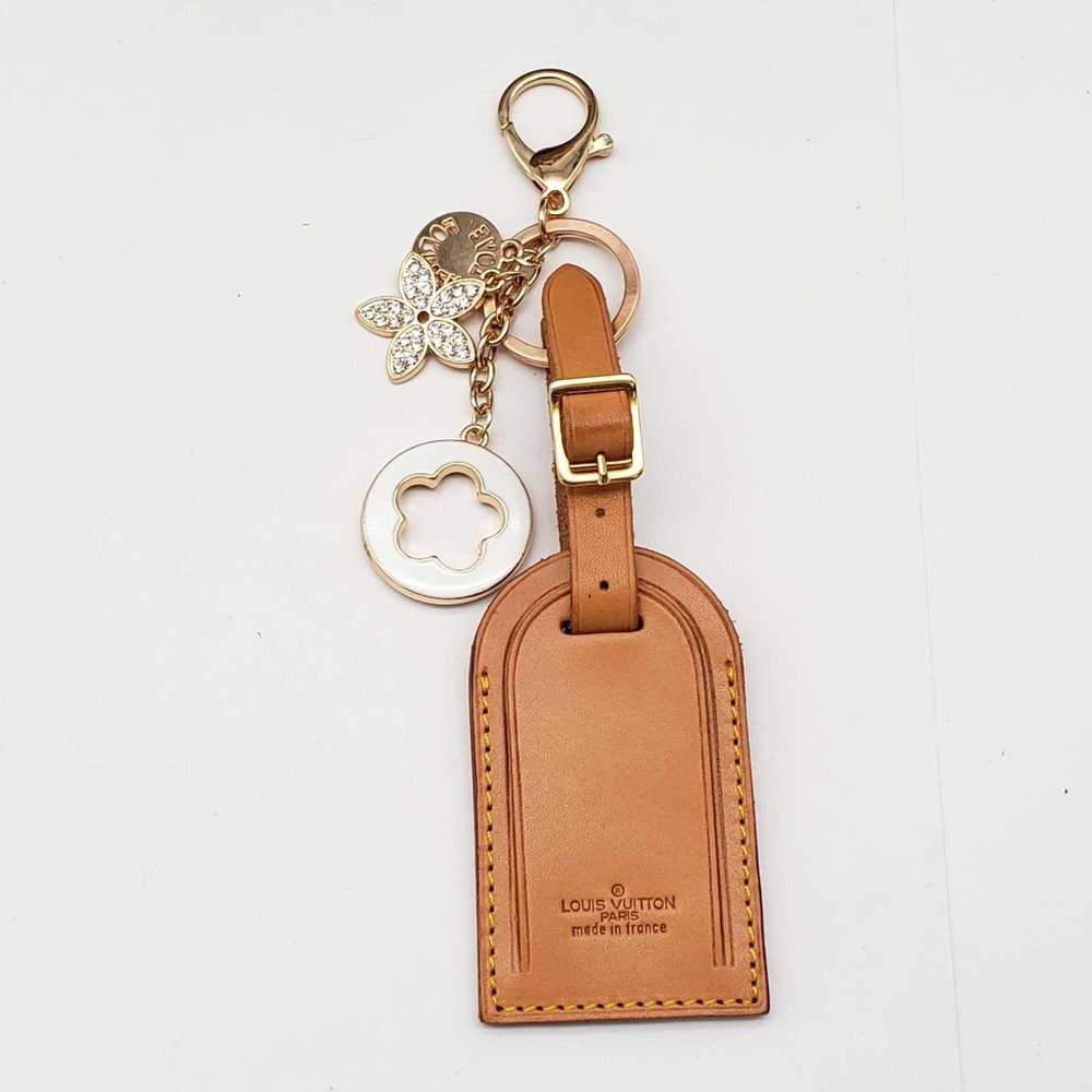 Authentic Louis Vuitton Luggage tag with Unbranded Keychain, Keycharm 122425